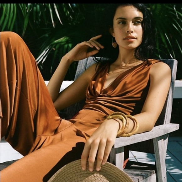 Anthropologie Pants - Anthropologie Maeve Enchantment Jumpsuit in Copper/Rust